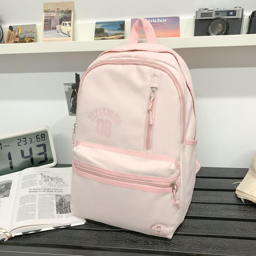 School bag Korean version of high value letters junior high school girls simple, lightweight, versatile and large capacity
