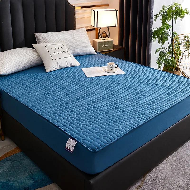 Waterproof Mattress Cover Cartoon Fitted Sheet Home Bedroom Bed Pad Protector Families with Pet Children (without Pillow Case)