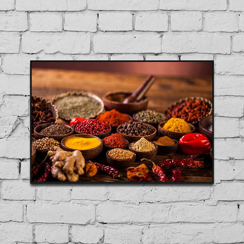 New Various Kitchen Spices Delicious Spice Decoration Painting Art Cloth Painting Wall Art Home Decoration