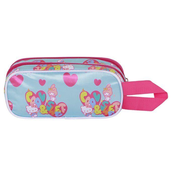 Double 3D Pencil Case - Hello Kitty Friendship - Blue - One Size