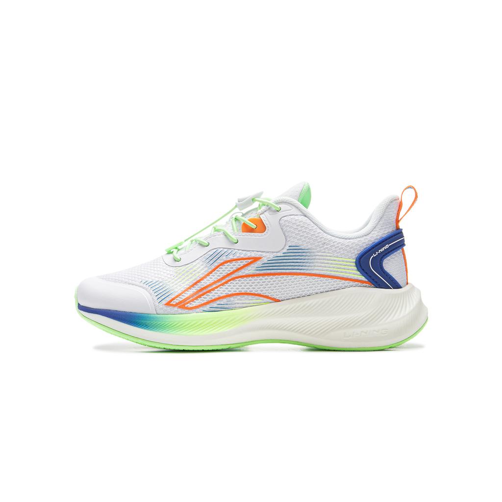 Li Ning Lightweight Durable Comfortable Low-Top Running Shoes Kids Sneakers Standard-White Ice-Orange YKFT062-15