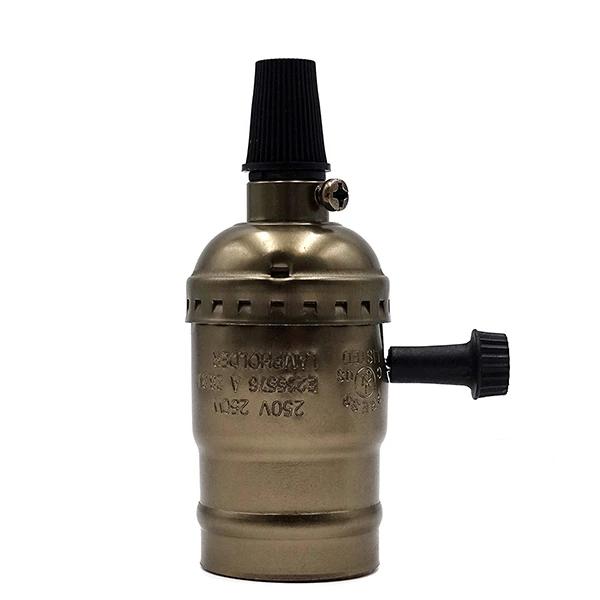 Suport lampă vintage Cablu Suport lampă Comutator cu buton Accesorii de iluminat Edison Vintage Suport lampă din cupru E27 Bar Restaurant