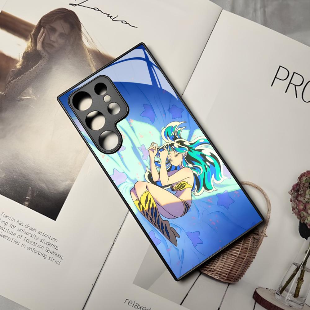 Urusei Yatsura Anime Handyhülle Für Samsung Galaxy S24 S23 S22 S20 A24 A54 S21 A34 A53 Note20 M54 Fe Ultra Plus Schwarze Glasabdeckung