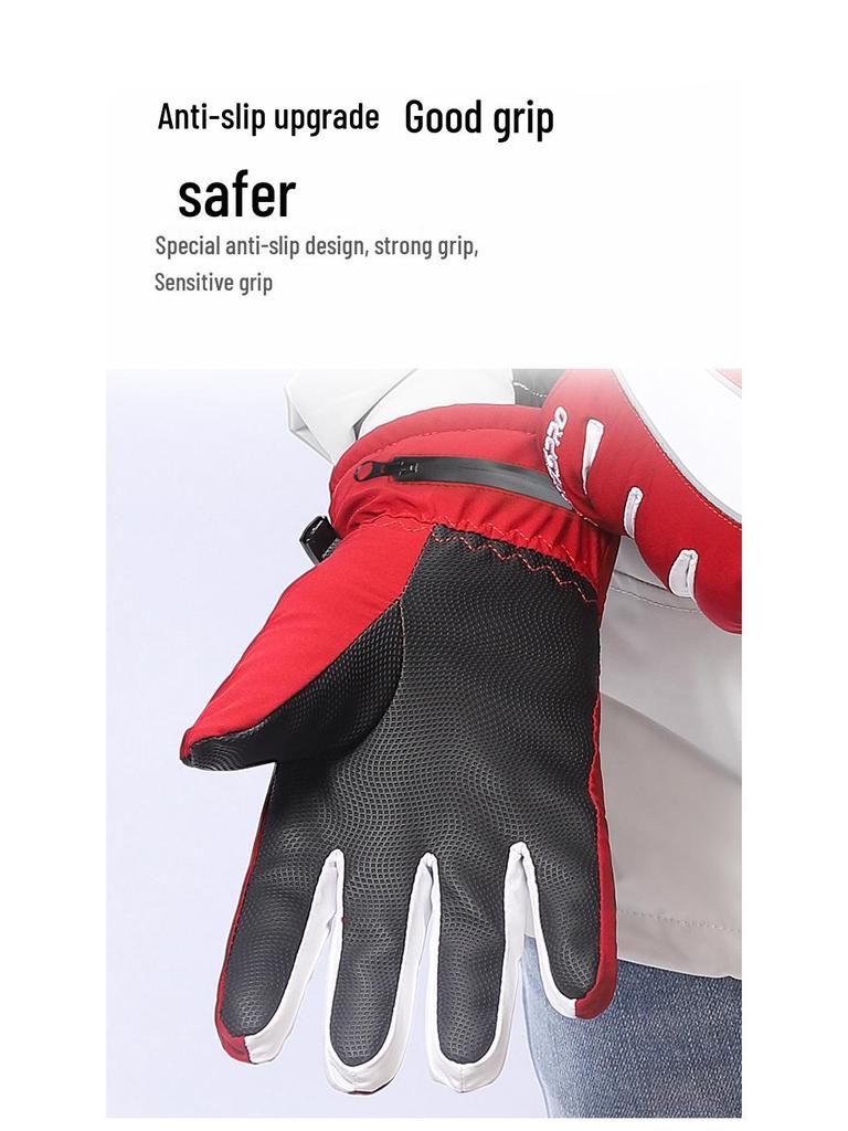 Heated Waterproof Winter Gloves: Electric Motorcycle & Ski Wear for Men and Women, Thickened with Velvet, Cold-Resistant.