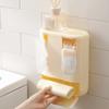 Space Saving Wall Mounted Tissue Box Plastic Garbage Bag Storage Rack Napkin Paper Case  Office