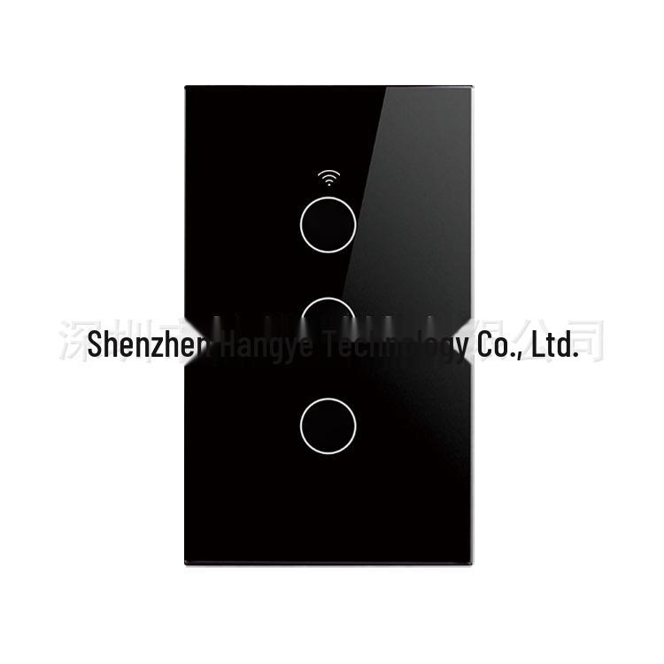 Tuya Smart US Standard WiFi Touch Switch, Single Live Wire, Tempered Glass, RF433.