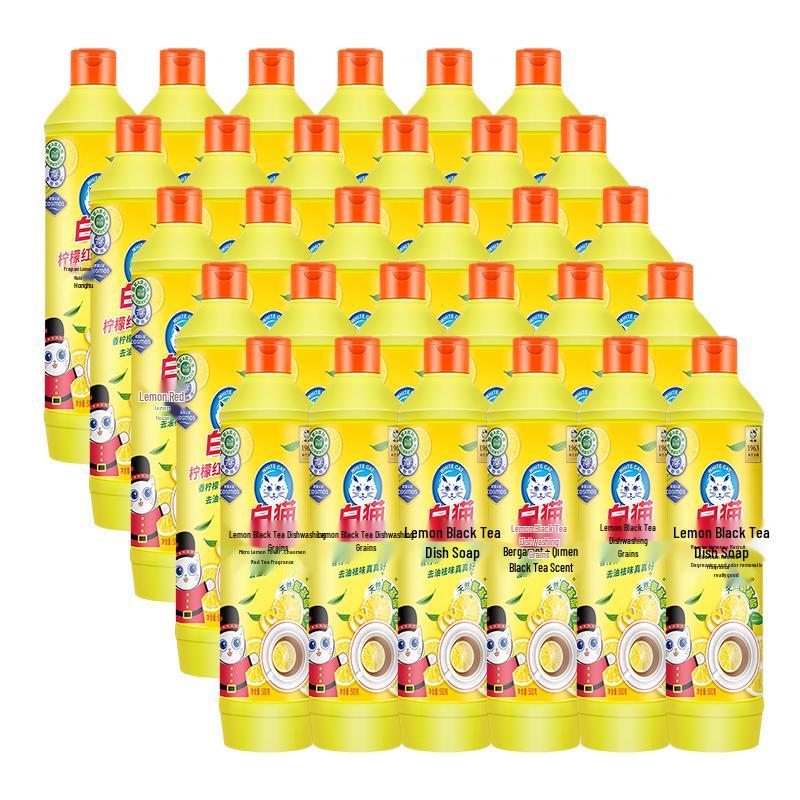White Cat Lemon Black Tea Dish Detergent, 30 x 500g Bottles