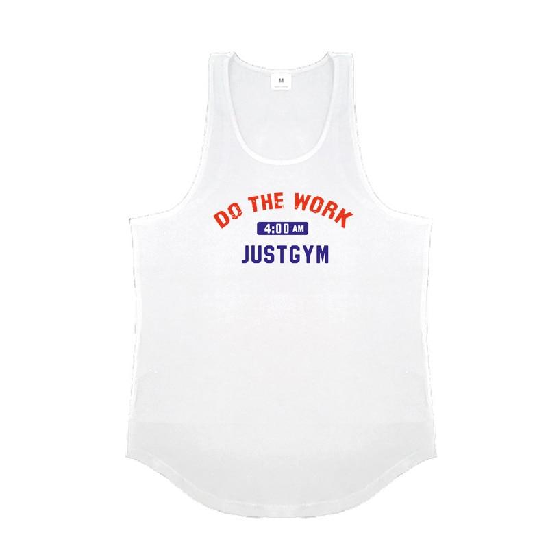 Do The Work  Summer Running Basketball Bodybuilding Fitness Cotton Breathable O-neck Printed Workout Gym Sports Mens Vest