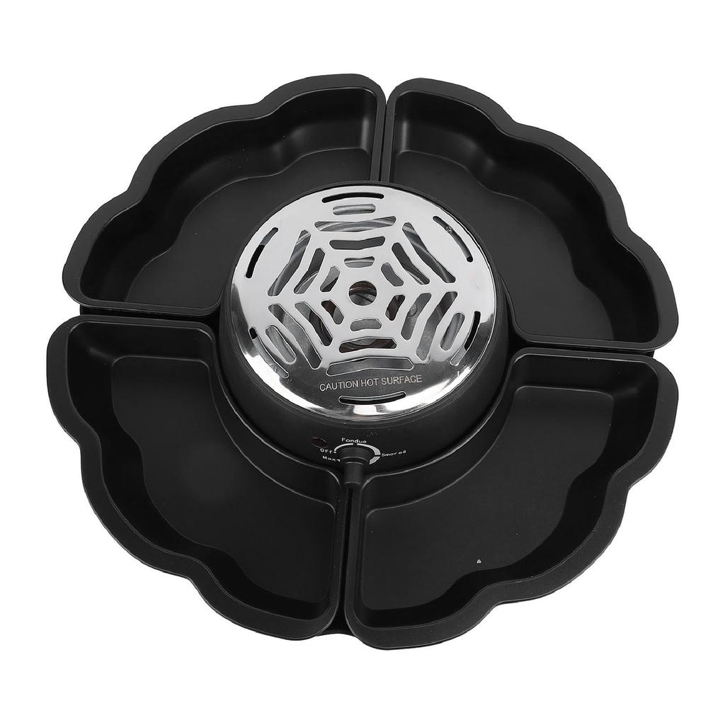 Chocolate Fondue Set Tabletop Indoor Smores Kit Electric Smores Roaster with Detachable Trays for