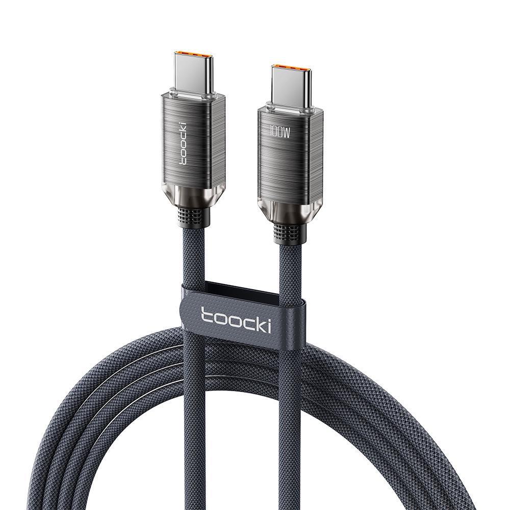 Tuqi PD100W Fast Charging Aluminum Alloy Dual Type-C Braided Data Cable for Huawei, Apple, and other 15 Mobile Phones.