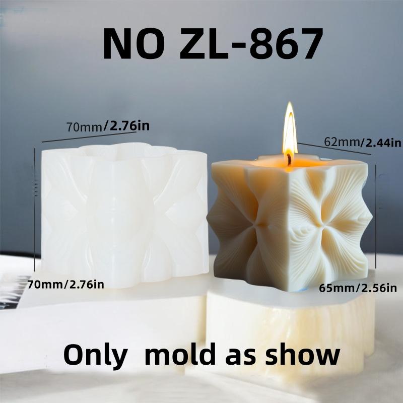 DIY Irregular geometric cylindrical candle silicone mold striped cube candle mould wavy cylindrical spherical Resin molds
