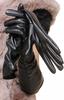Brown Women' GLOVES Stylish Snake Skin Slightly Shiny Autumn/winter