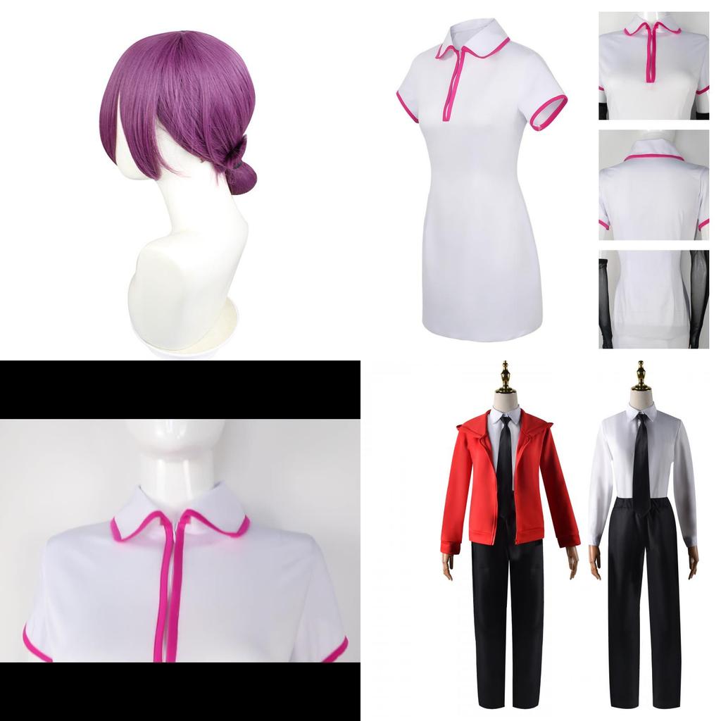 Oszałamiający kostium Chainsaw Man Makima Power z peruką Reze na imprezę Halloweenową