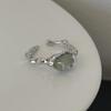 S925 Sterling Silver Bamboo-Inspired Jade Ring for Women - Fashionable and Versatile Design