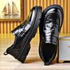 Fashion Increase Platform Shoes for Men Fashion Casual Spring Autumn New Designer British Scratch Prints Business Leather Shoes Man