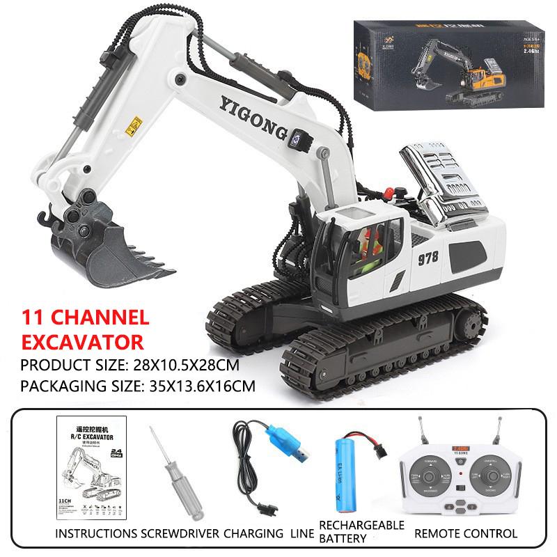 Escavatore Dumper RC Auto Telecomandata 2.4G Veicolo da Cantiere Camion Cingolato Bulldozer Giocattoli per Bambini Ragazzi Regali di Natale