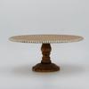 Round Cake & Cupcake Stand Footed Wood Cake Stand - Handcrafted Cake Display Decor - for Kitchen or Dining Table Centerpiece - Decorative Cake Platter