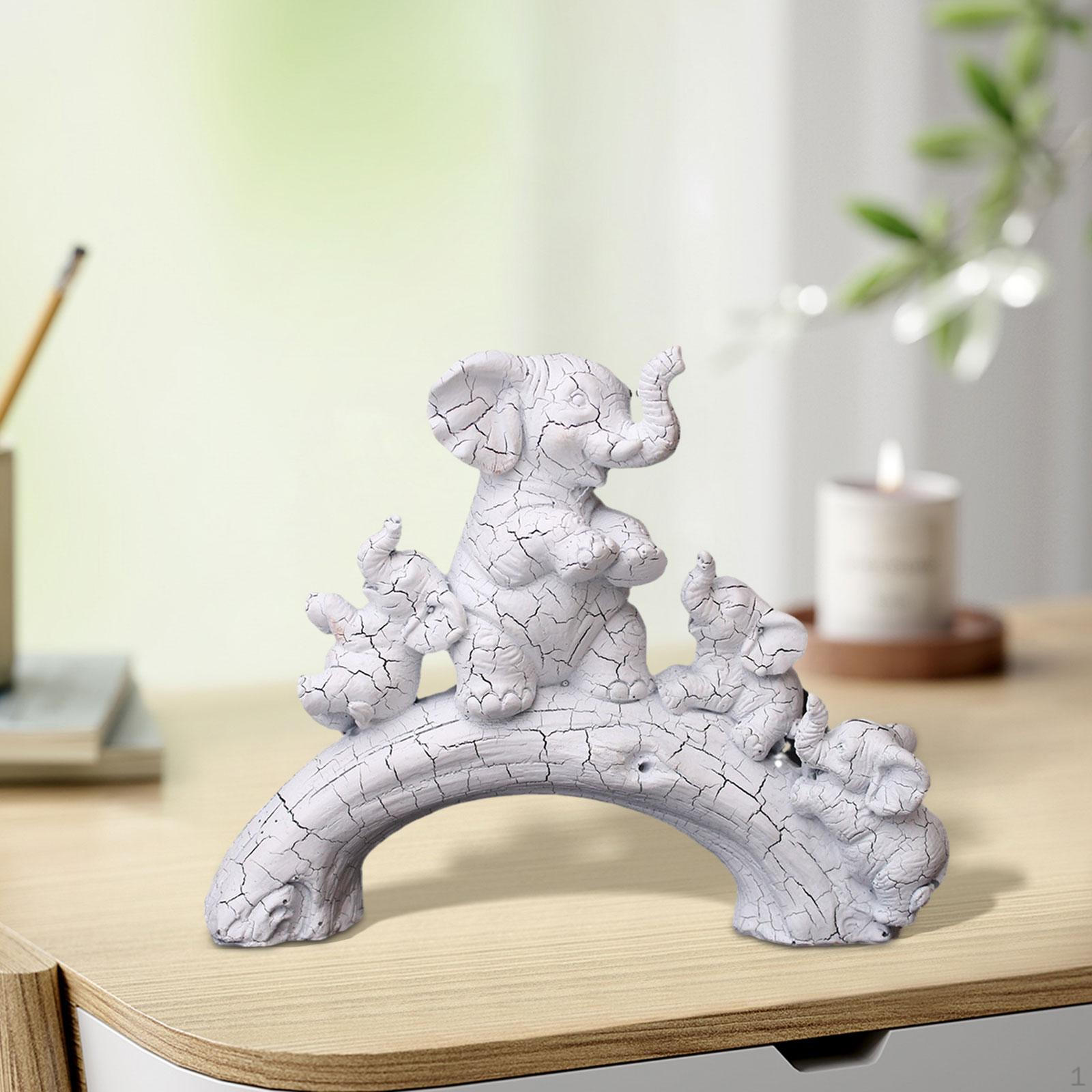 

Скульптура слона, статуя из смолы, творческое украшение для рабочего стола, животное для белый