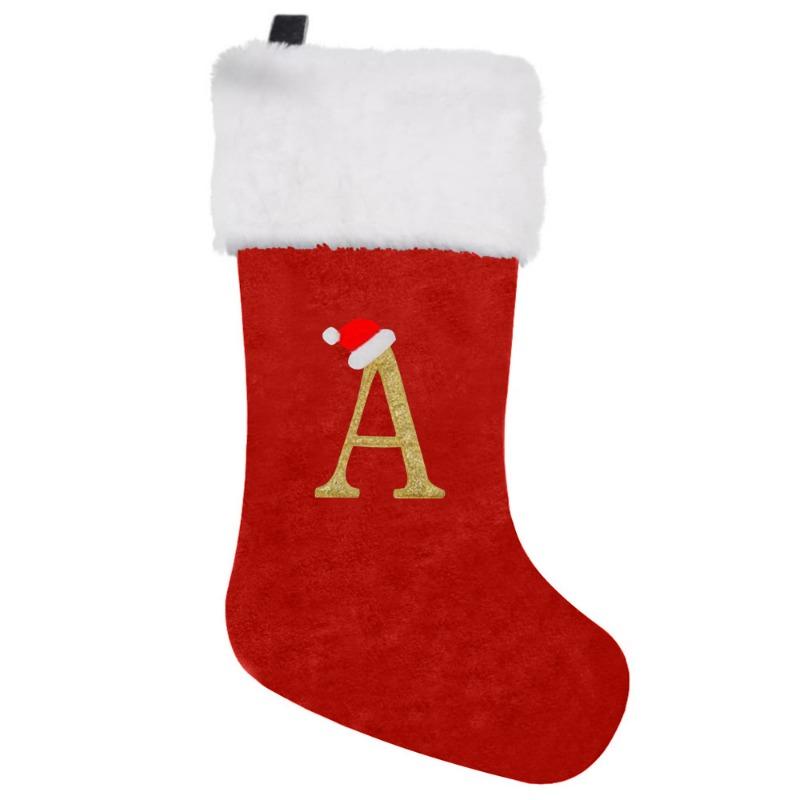 Alphabetfarbige Weihnachtsstrümpfe, verschiedene Farben, Alphabet-Bronzedekoration, niedlicher hochwertiger Stoff, schnelle Lieferung