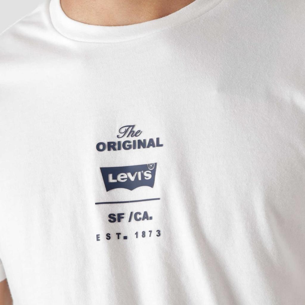 Levis Letter Print Loose Crew Neck Short Sleeve T-Shirt Men T-Shirts White 22489-0444