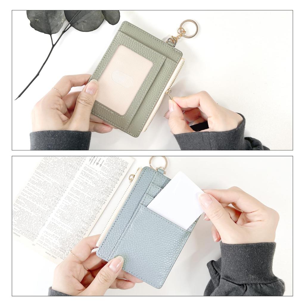 Leo&Aoi Genuine Leather Pass Case for Women, Card Case, IC Card Case, Wallet with Coin Purse, Card Storage, Slim and Compact, PC1-P1-04, Elegant