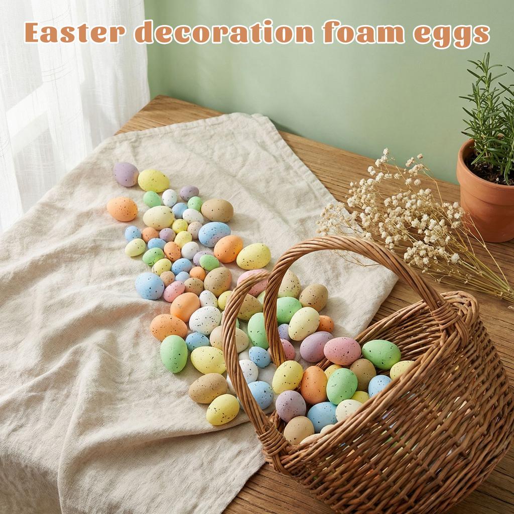 Easter Decorations Foam Eggs Spring Party Decor Props Simulated Speckled Colorful Eggs Egg Ornaments