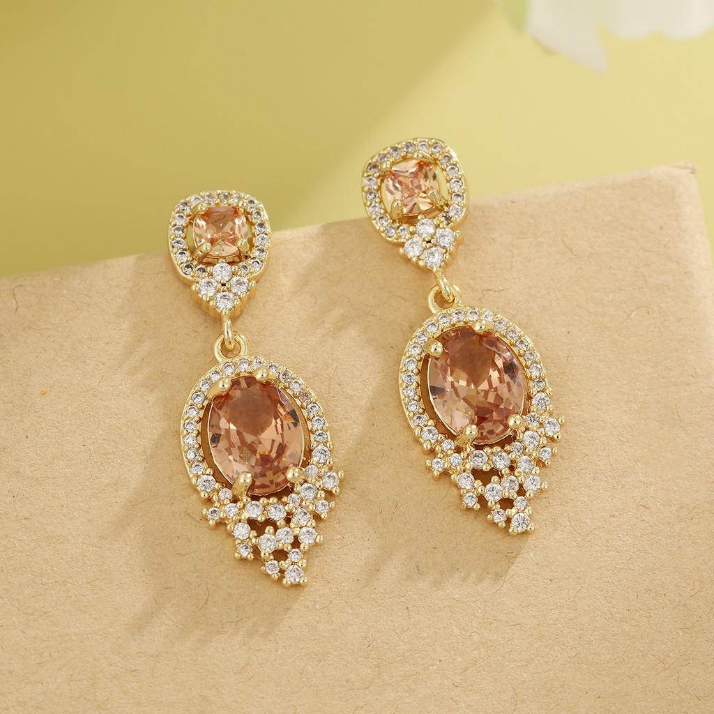 Geometric Drop Dangle Earrings With Zirconia For Evening Wear And Women Fashion