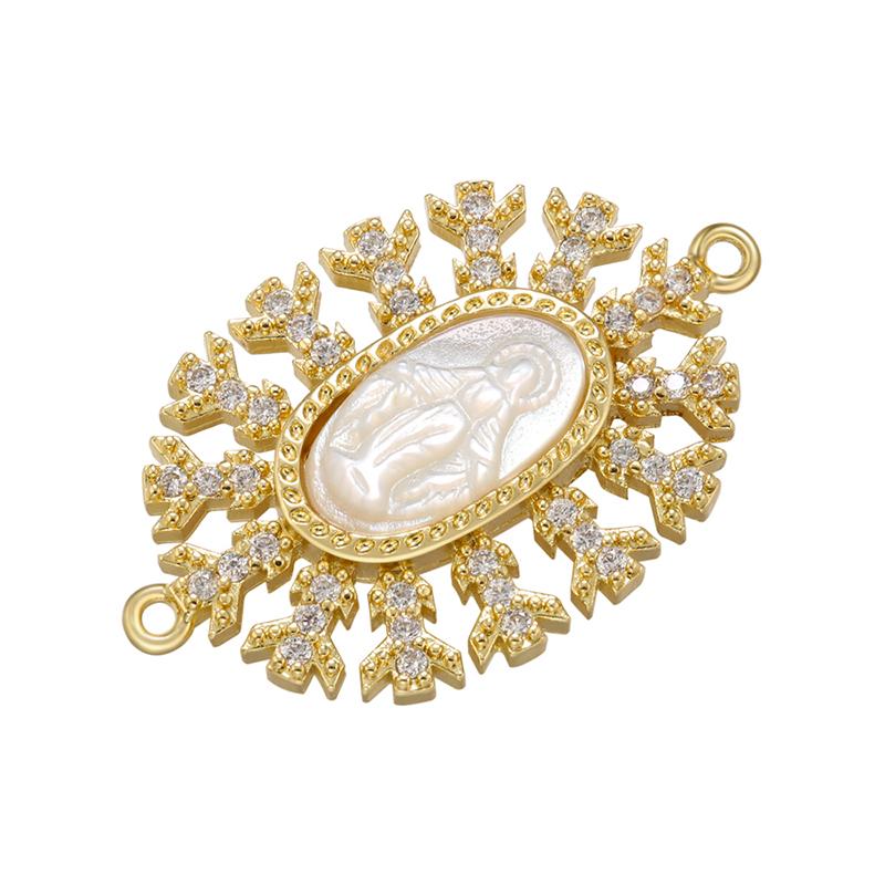 Christian Virgin Mary Charms Gold-plated Brass Pendant for Women DIY Handmade Necklace Charms Jewelry Accessories:VD1184