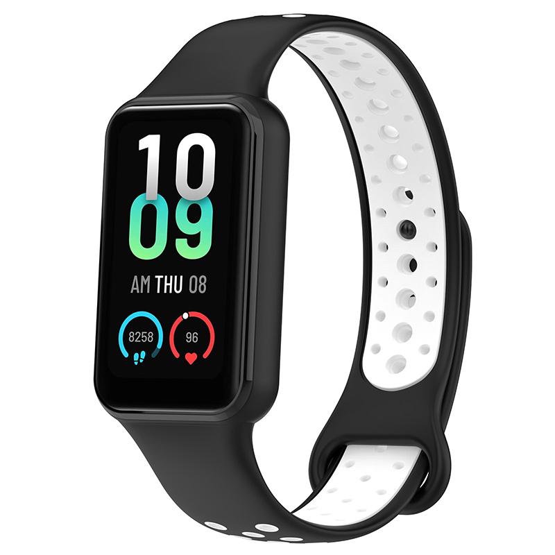 For Huami Amazfit Band 7 Dual Color Silicone Smartwatch Band Replacement Wrist Strap