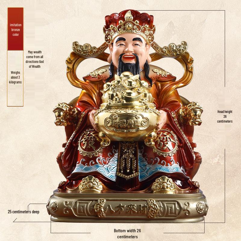 Eight Directions Wealth God Statue for Home Worship - Attract Prosperity for Shop and Company Openings