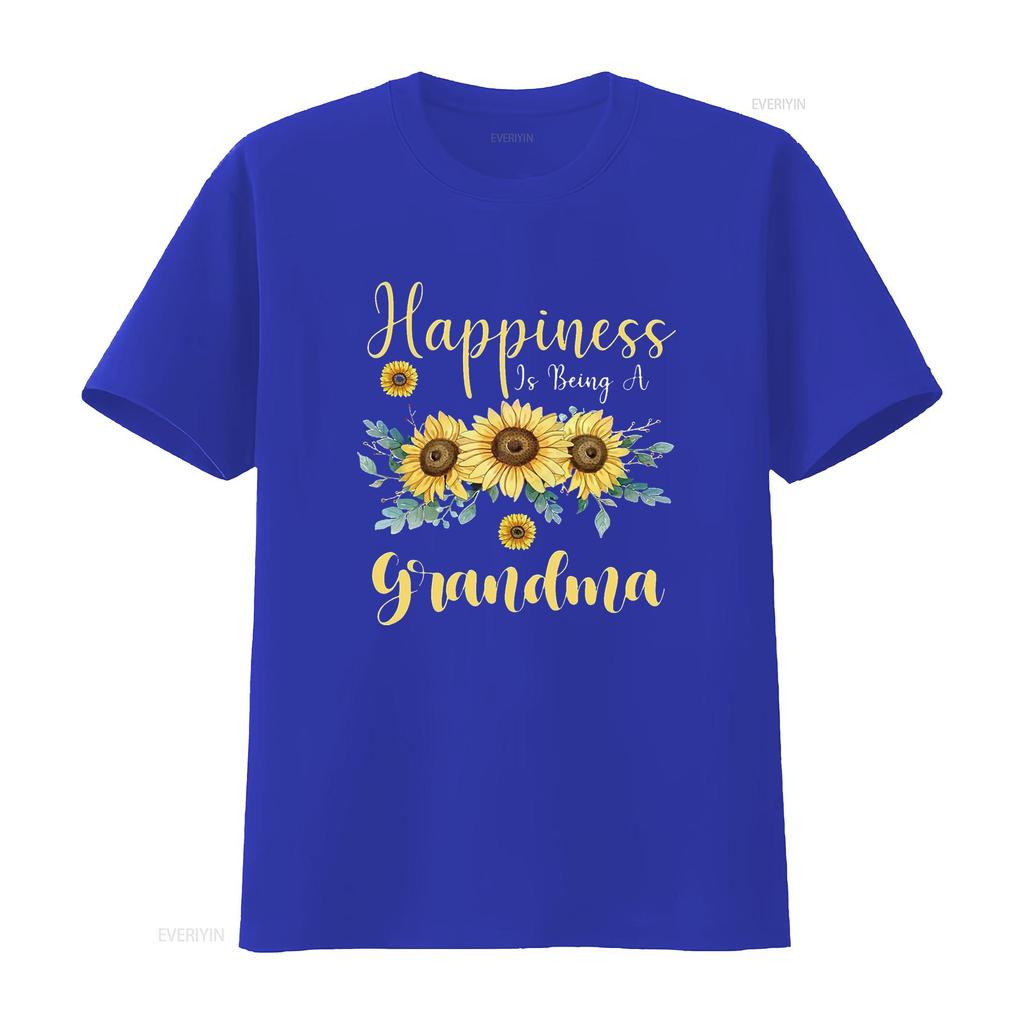 Happiness Is Being A grandma Sunflower Mother s Day T Shirt vintage Washed Casual Stretched Unisex homme designer clothes Soft