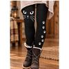 Leggings para Mujer Moda Vintage Casual Tobilleros Cintura Alta Estampado Cara de Gato Térmicos Cálidos Suaves Transpirables Microelásticos