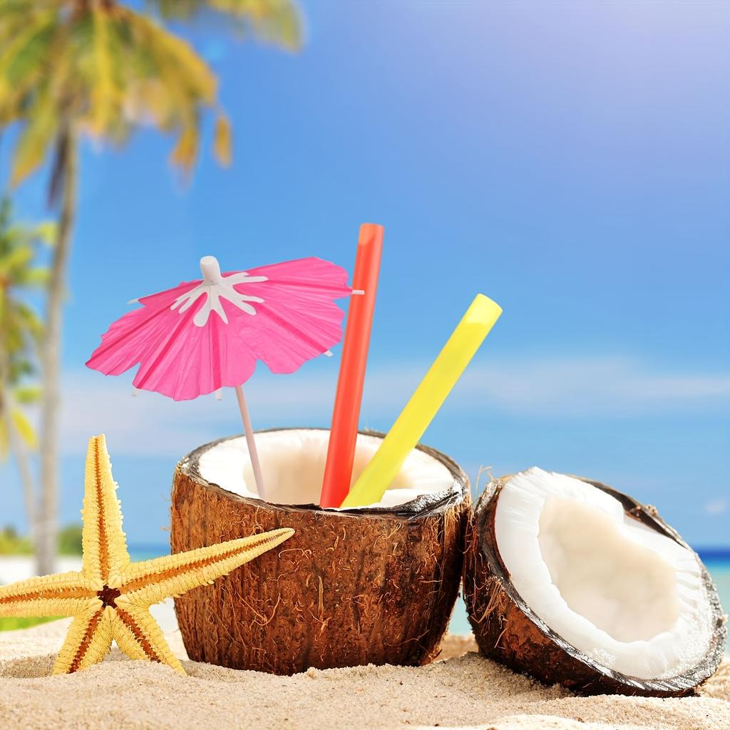 50pcs Mini Manufactured Wood Cocktail Picks, Fancy, for Cocktail,Cupcake Toppers,Hawaiian Drink Garnish, Tropical Party Décor, Use Without Electricity