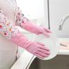 Cartoon Print Long Rubber Gloves Anti-skid Household Dish Washing Cleaning Glove
