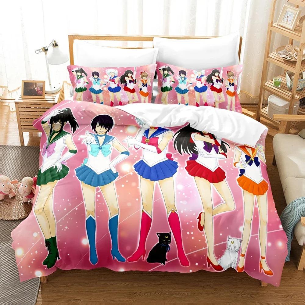 Comfortable Anime Print Duvet Cover Set With Duvet Cover And Pillowcases Twin Full Queen King Sizes For Boys Girls And Kids