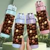 1PC European Alley Path Watercolor 750ml Color Plastic Sports Water Bottle Leakproof Flip Straw Lid Suitable for Sports Office Home Use