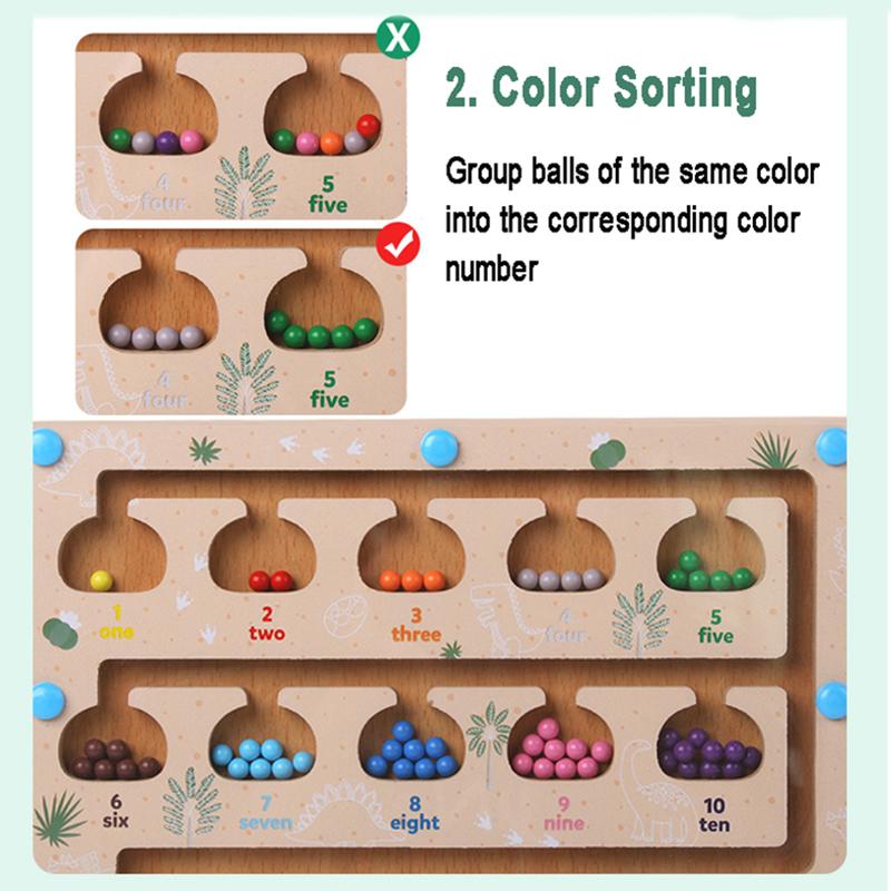 Montessori Magnetic Maze Sorting Board Kid Color Number Cognitive Matching Sensory Game Fine Motor Training Education Parish Toy