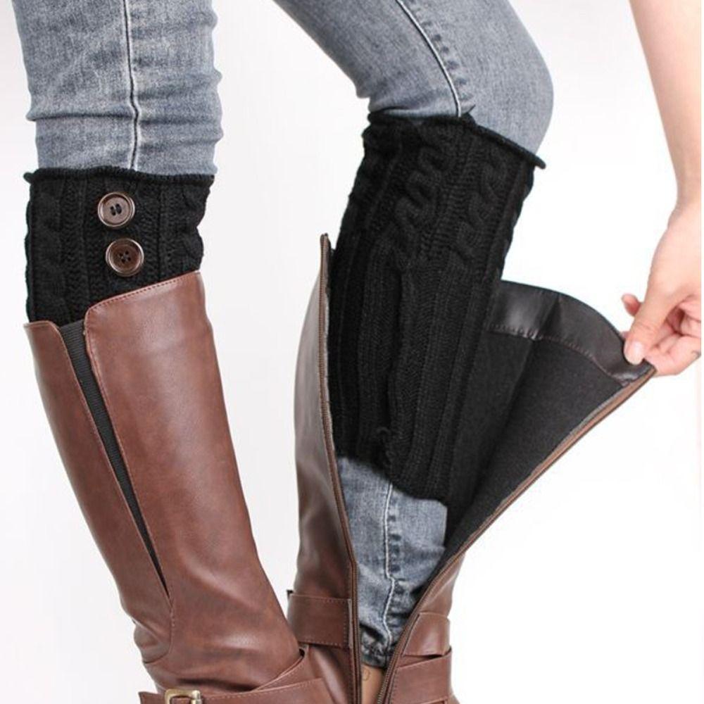 Solid Color Boot Toppers Woolen Gaiters Leg Warmers New Warmers Boot Cover