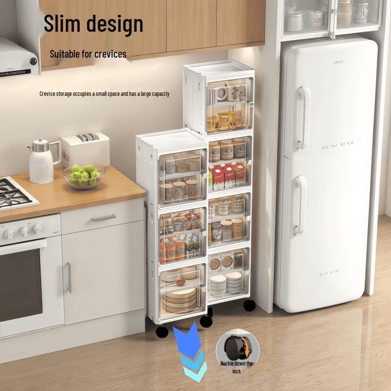 Large Capacity Floor-Standing Dustproof Gap Storage Cabinet for Bathroom
