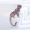 Vintage Rhinestone Cheetah Brooches for Women Unisex Animal Pins Event Party Funny Gifts Backpack Decoration Clothes Accessories