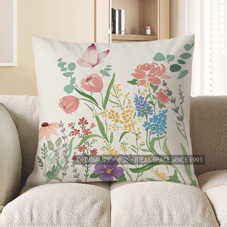 

Home Decor Floral Pattern Throw Pillow for Cozy Decor Pattern Cushion Cover Suitable for Sofa Bedroom Car Pillow Cover 40x40cm