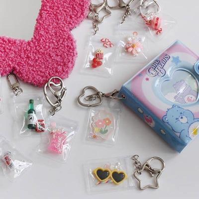 11 Types of Transparent Mini Zipper Bag PVC Pouch Keyrings (options 1-9)