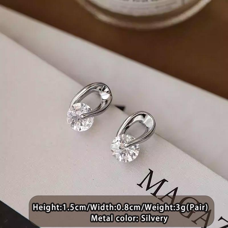 

Light Luxury Sparkling Zircon Pendant Gold Color Geometric Earrings For Women s New Year Temperament Accessories Trendy Jewelry