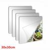 4Pcs Self-Adhesive Acrylic Mirror Bathroom Shower Makeup Anti Fog Mirror Home Diy Decoration Tile Shaving Mirror Sticker