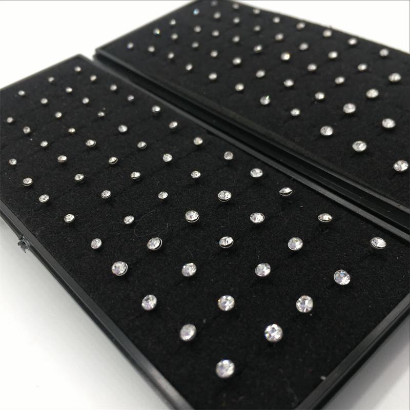 60 Stück Mode L-Form Strass Kristall Edelstahl Nasenpiercing Ohrknochen Damen Hypoallergen Körper Schmuck Piercing