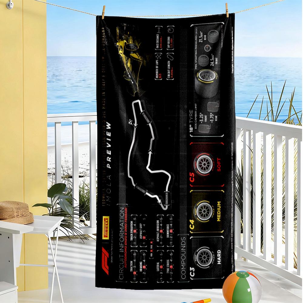 Formula 1 Silverstone Preview Telo da Spiaggia Alta Assorbenza & Asciugatura Rapida Confortevole Leggero