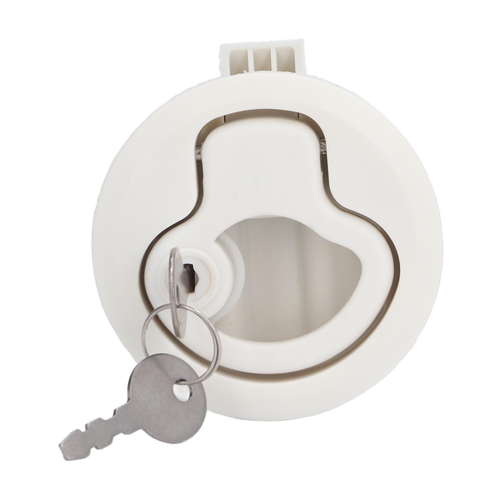 

Motorhome Cabinet Door Lock Embedded Round Zinc Alloy with 2 Keys Anti Rust Slip for Yacht Home