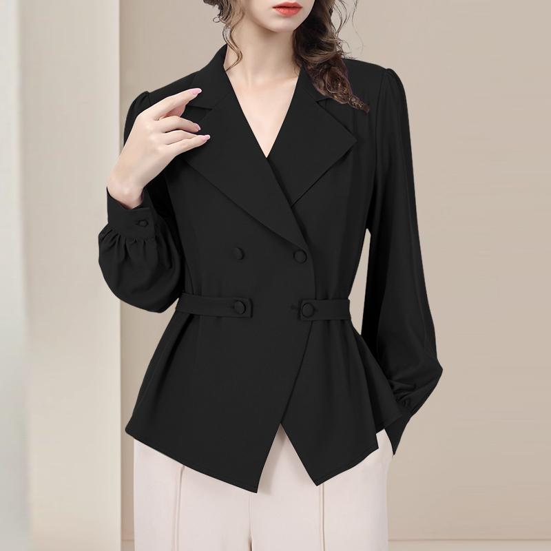 ZANZEA Women Casual Turn Down Collar Long Sleeve Elegant Blouse