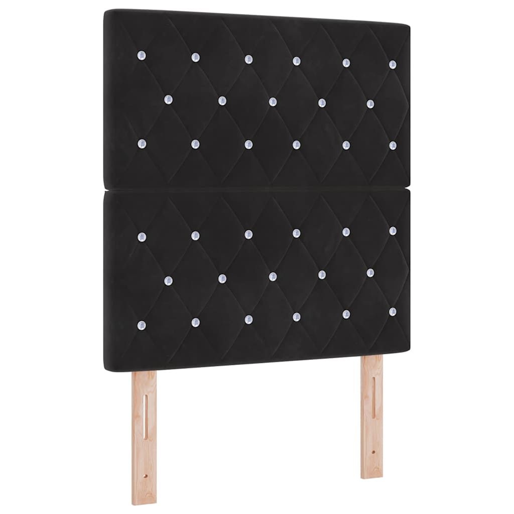 Box Spring Bed with Headboard Black 200 X 80 Cm Velvet