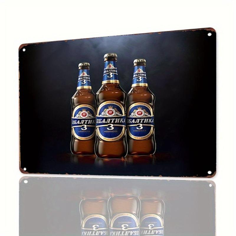 Vintage Beer Metal Sign, New Year Pub Decor Plaque